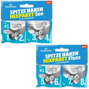 Lieblingsköder Spitze Haken Gr. 1 Mixpaket – 4 Jigköpfe