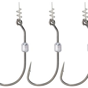 Owner 5132 weighted Twist Lock Haken – 3 Offsethaken mit Spirale