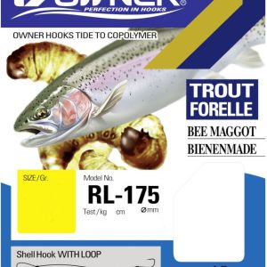 Owner Bienenmaden Forellenhaken 150cm silberfarben – Angelhaken