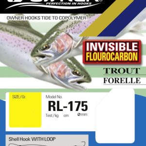 Owner Forellen Haken Fluorocarbon 150cm blau – 6 Forellenhaken