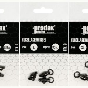 Predax Kugellagerwirbel black nickel – 3 Tönnchenwirbel