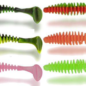 Quantum Magic Trout 5,5cm 1,5g T-Worm Paddler Käse – 6 Gummiköder