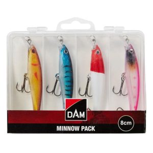 DAM Minnow Pack + Box 8cm 8g – 4 Wobbler