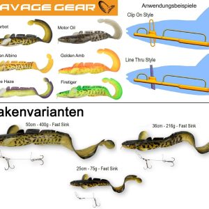 Savage Gear 3D Burbot Gummifisch Quappe fertig montiert!