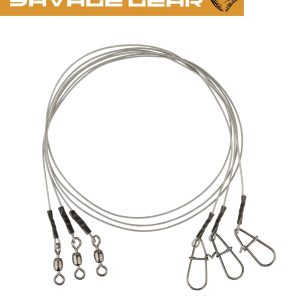 Savage Gear Carbon49 Vorfach 40cm 0,60mm 16kg – 3 Stahlvorfächer