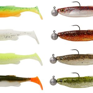 Savage Gear Fat Minnow T-Tail RTF – 4 montierte Gummifische