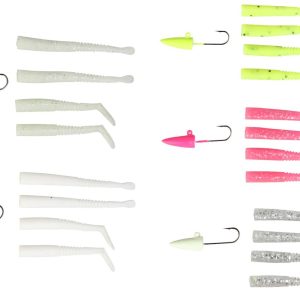 Savage Gear Mini Sandeel Kit – 20 Gummifische + 5 Jighaken 3g