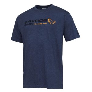 Savage Gear Signature Logo T-Shirt Blue Melange – Angelshirt