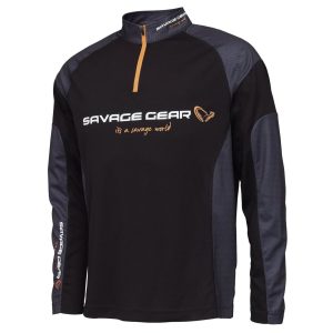 Savage Gear Tournament Gear Shirt 1/2 Zip Black Ink – Angelshirt