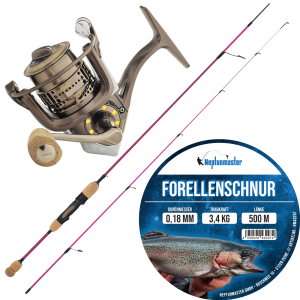 Neptunmaster Forellen Set – Forellenrute 1,80m 1-6g + Rolle + Schnur