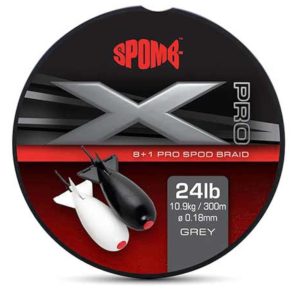 Spomb X Pro Braid Grey 0.18mm 24lbs – 300m geflochtene Angelschnur