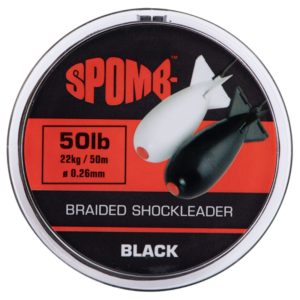 Spomb braided leader 22kg 50lb 0,26mm BLACK – 50m geflochtene Angelschnur