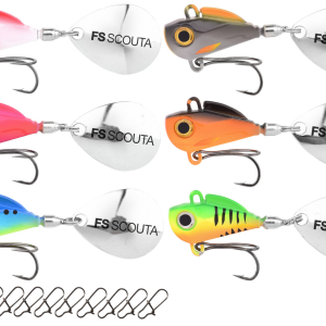 6 Spro Freestyle Scouta Jig Spinner 6g Spinnköder + 10 Snaps Gr. XS