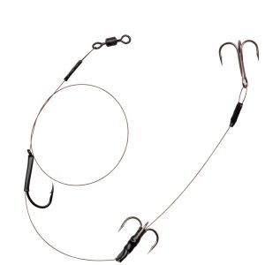 Spro HD Baitfish Rig – Stahlvorfach 7×7 mit Einzelhaken + 2 Drillingen
