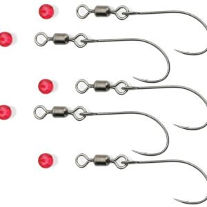 Troutwerk Haken mit Wirbel + Perlen – Angelhaken im 5er Set