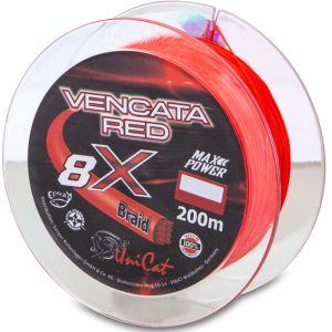 Uni Cat 8X Vencata Red Line – 200m geflochtene Wallerschnur