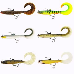 Westin Bullteez Curltail R 'N R 21cm 73g Sinking – 1 montierter Gummifisch