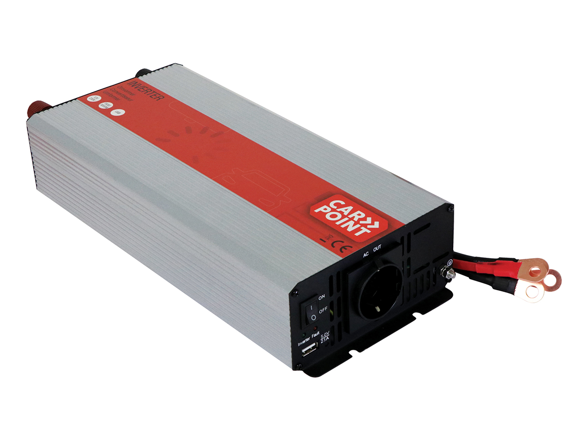 Carpoint 12V>230V Inverter mit Akku-Kabel – 1500 Watt