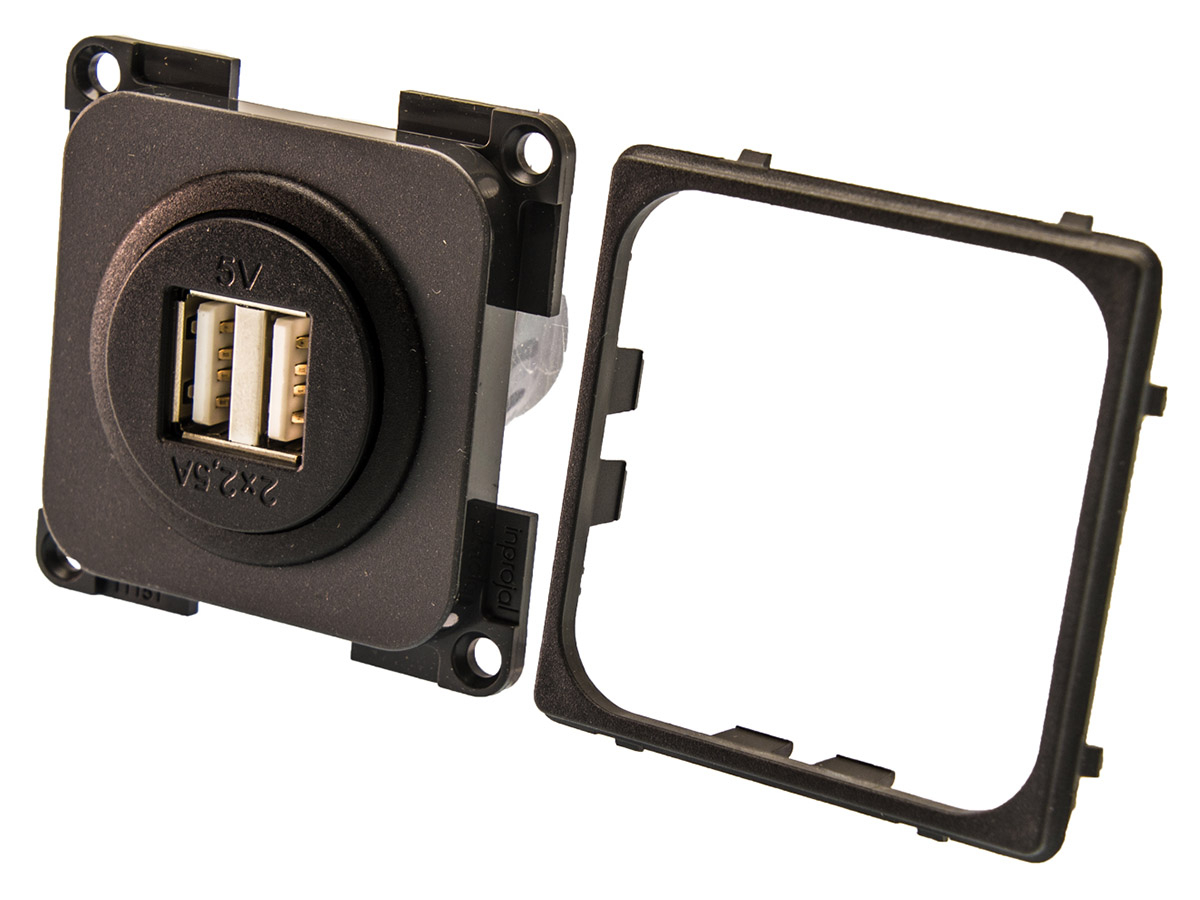 BBA doppelte USB Einbausteckdose – grey