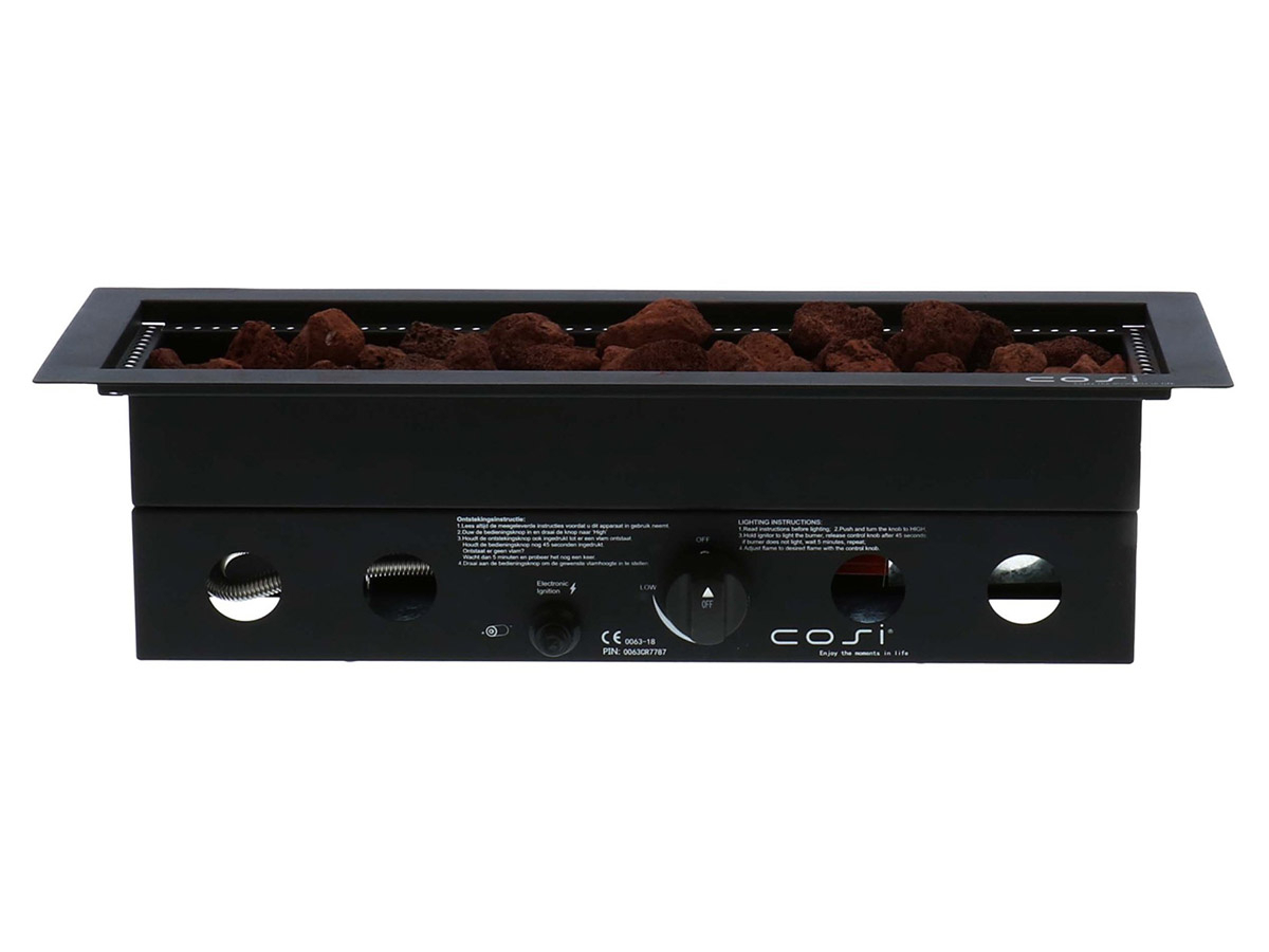 Cosi Fire Cosiburner Straight Black Einbaubrenner