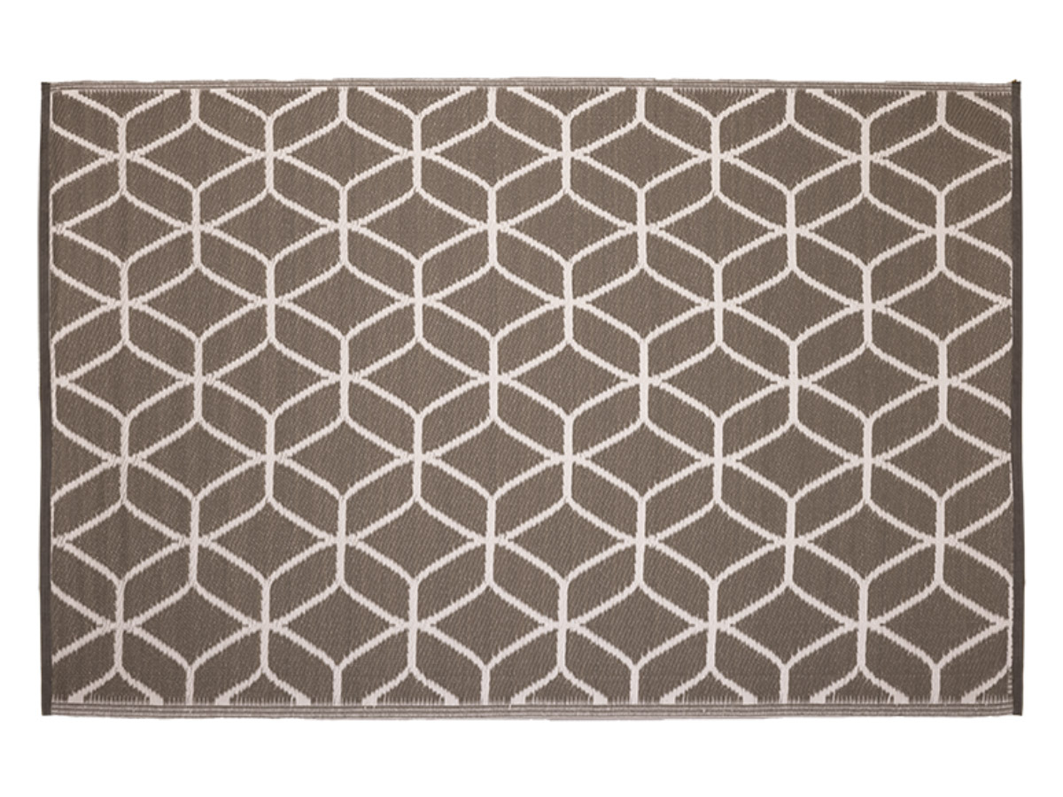 Esschert Design Grafischer Gartenteppich beige/weiß