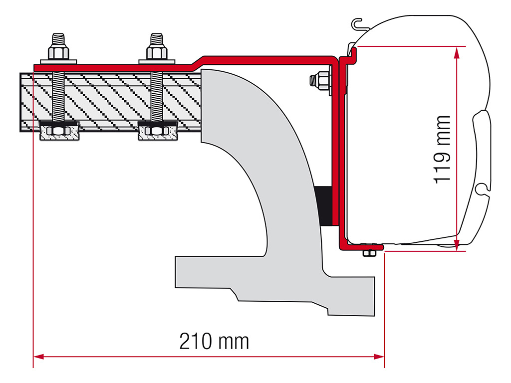 Fiamma F45/F43 Adapter Mercedes Vito bis 2004