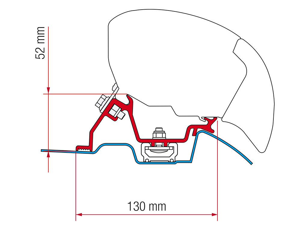 Fiamma F80/F65 Adapter Sprinter mit Roof-Rail ab 06-2006