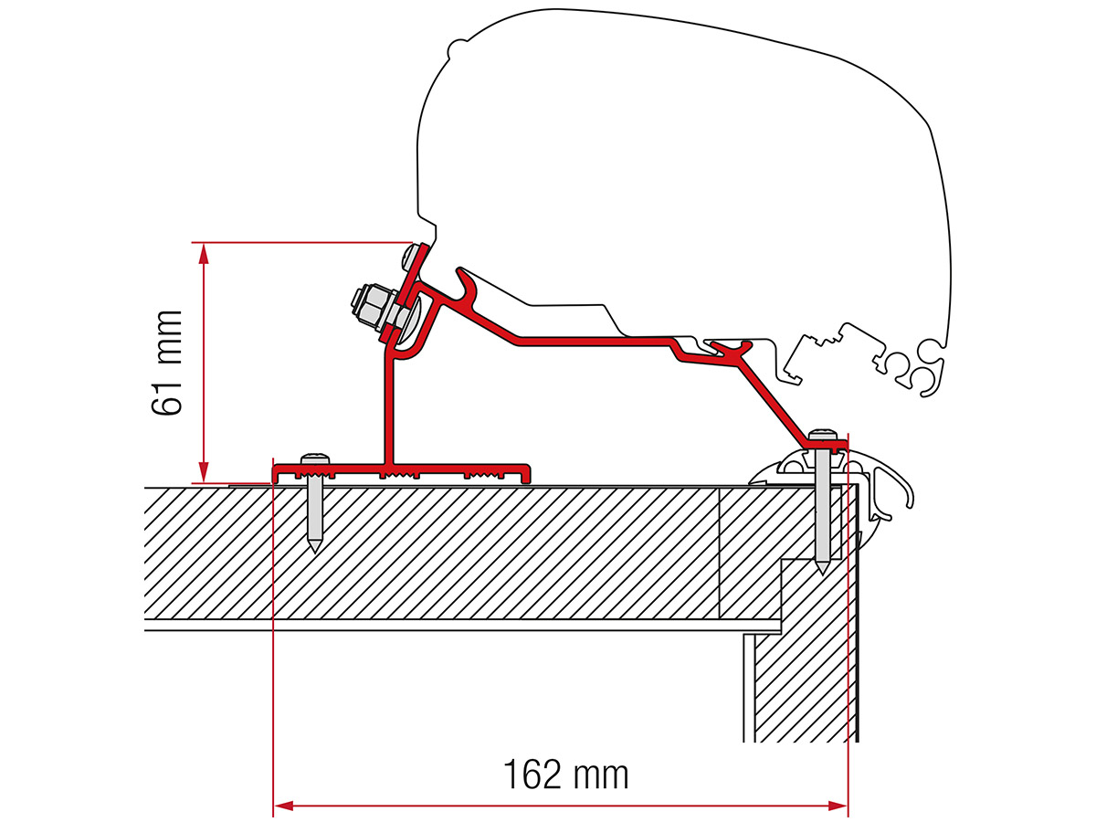 Fiamma F80/F65 Adapter Caravan Roof 450 cm