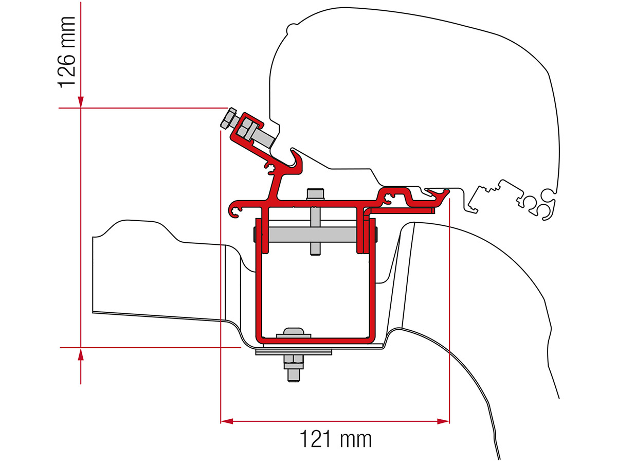 Fiamma F80/F65 Adapter Crafter L3/L4 H3 >2017