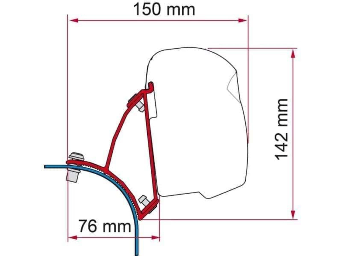 Fiamma F43/F45 Adapter VW T5/T6 Transporter Multivan Lift Roof – Black