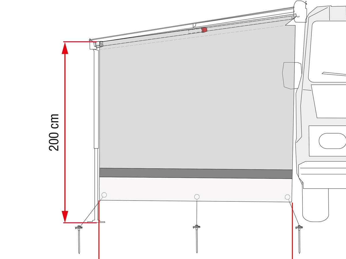 Fiamma Sun View Side Grey Seitenwand Caravanstore