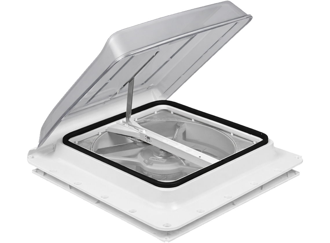 Fiamma Turbo Vent Premium 40 x 40 Dachluke mit Ventilator – Transparent