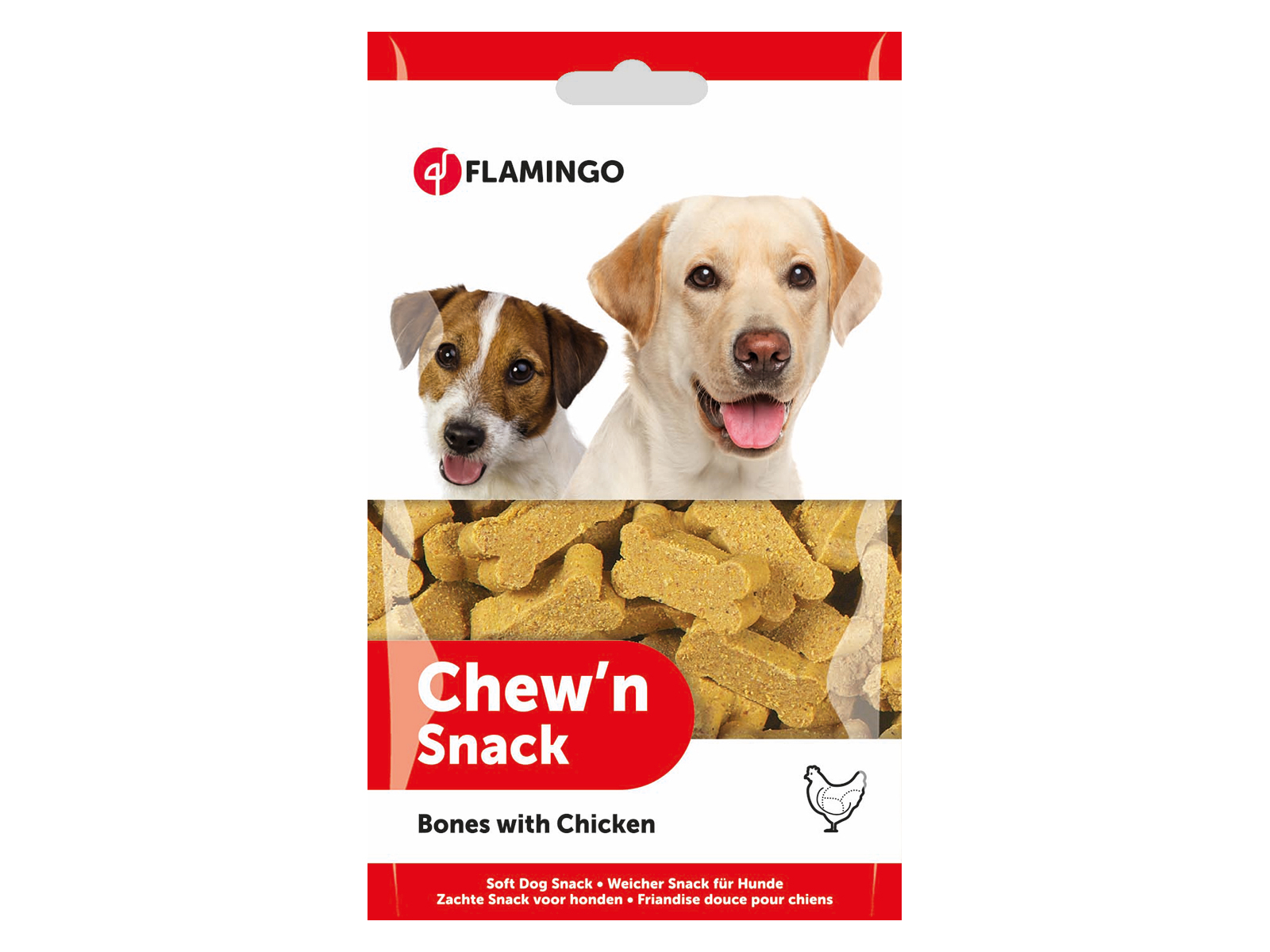 Flamingo Chew'N Snack Bones with Chicken Hundesnack