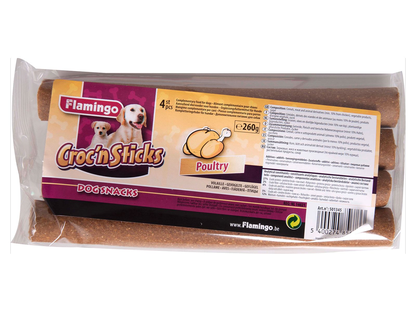 Flamingo Croc'n Sticks Hundesnack
