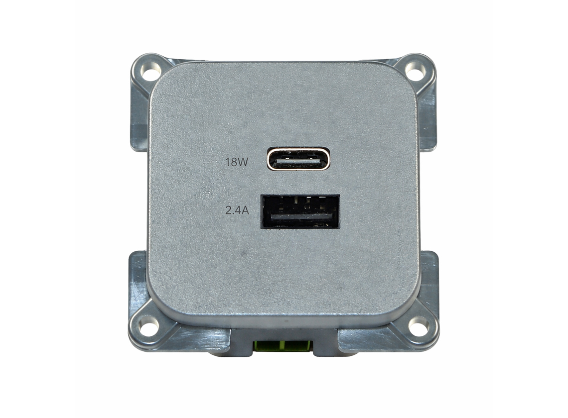 HABA USB-A- und USB-C-Einbaudose