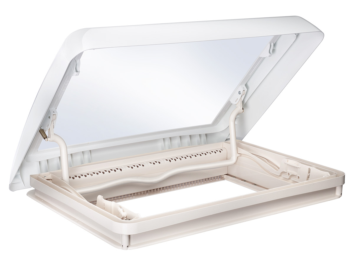 Dometic Transparent Midi Heki Style Dachluke mit Stützbügel – Mit ständiger belüfting