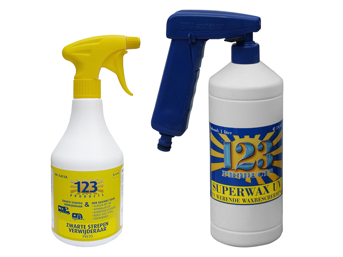 123 Products Superwax UV + schwarzer Streifenentferner